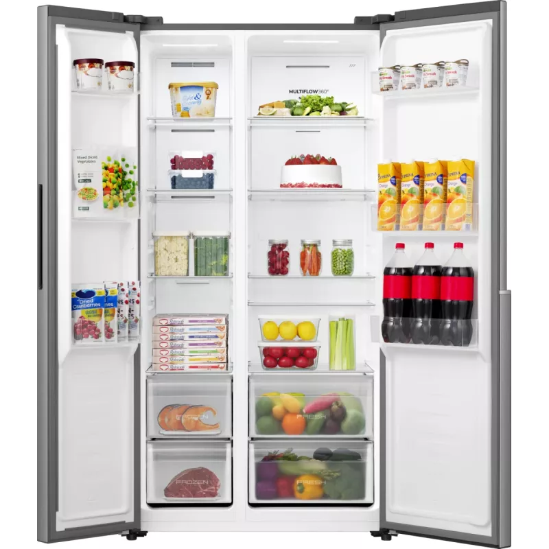 Gorenje külmik-sügavkülmik NRS917E41X SI, eraldiseisev, Ameerika uks, hall, 2 ust, puutetundlik, LED