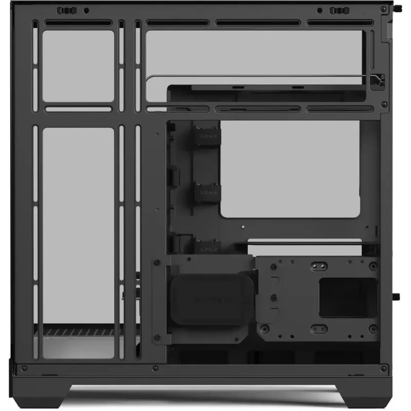 Tornkorpus APNX V2-F-BK-v1 kolme karastatud klaaspaneeliga, must