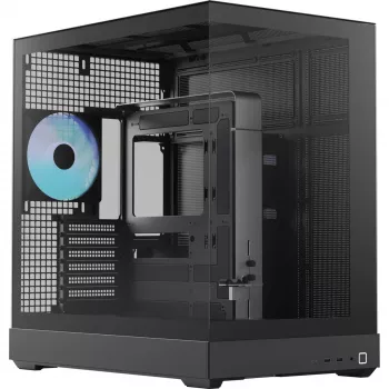 Tornkorpus APNX V2-F-BK-v1 kolme karastatud klaaspaneeliga, must