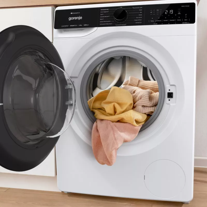 Gorenje WPNA84A2TS pesumasin eestlaetav 8 kg 1400 p/min Must, Valge