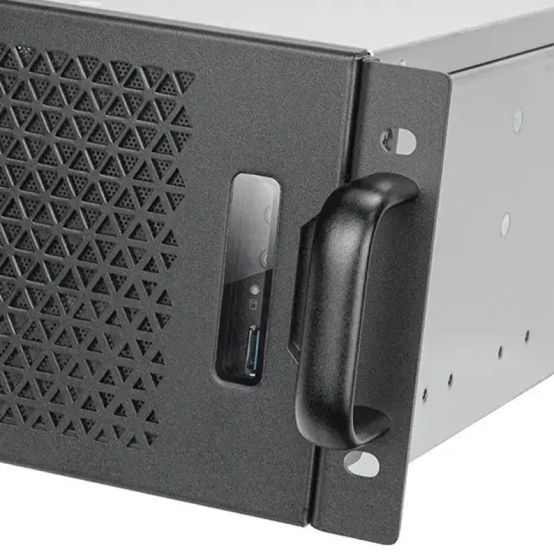 SILVERSTONE SST-RM31 raamiserveri korpus — raami vormitegur, tugi SFX/SFX-L toiteplokkidele, 2×3,5-tollist + 2×2,5-tollist pesa, USB 3.2 Gen1