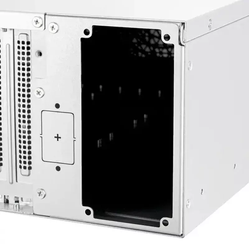 SILVERSTONE SST-RM31 raamiserveri korpus — raami vormitegur, tugi SFX/SFX-L toiteplokkidele, 2×3,5-tollist + 2×2,5-tollist pesa, USB 3.2 Gen1