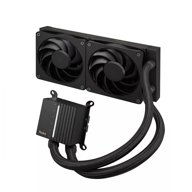 Integreeritud vedelikjahutus ASUS ProArt LC 240, 120 mm ventilaatorid, must, toetab LGA1700/AM5/AM4/115x/1200