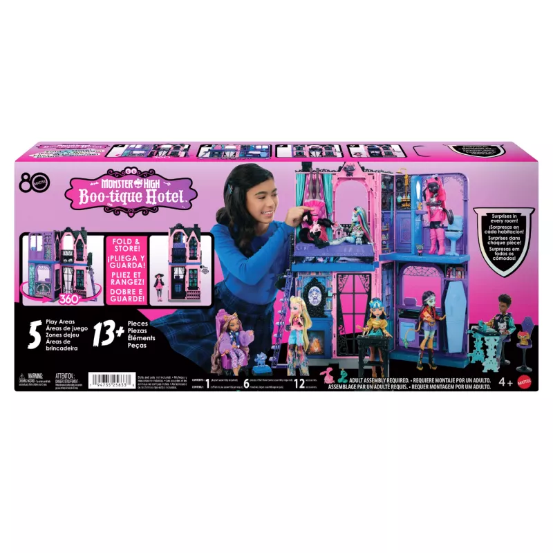 Monster High Boo-tique Hotell Nukumaja, kus igas toas peitub õudseid üllatusi ja kaasas 13+ tarvikut