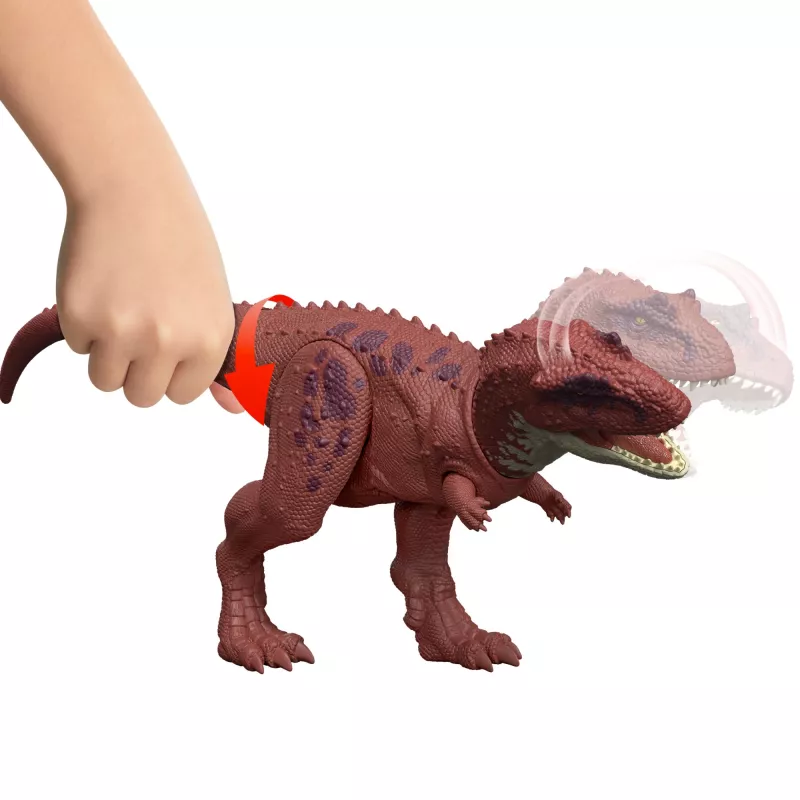 Jurassic World Rebirth Wild Roar Aucasaurus Dinosaur Toy, Tail Controlled Attack Chomp & Sound