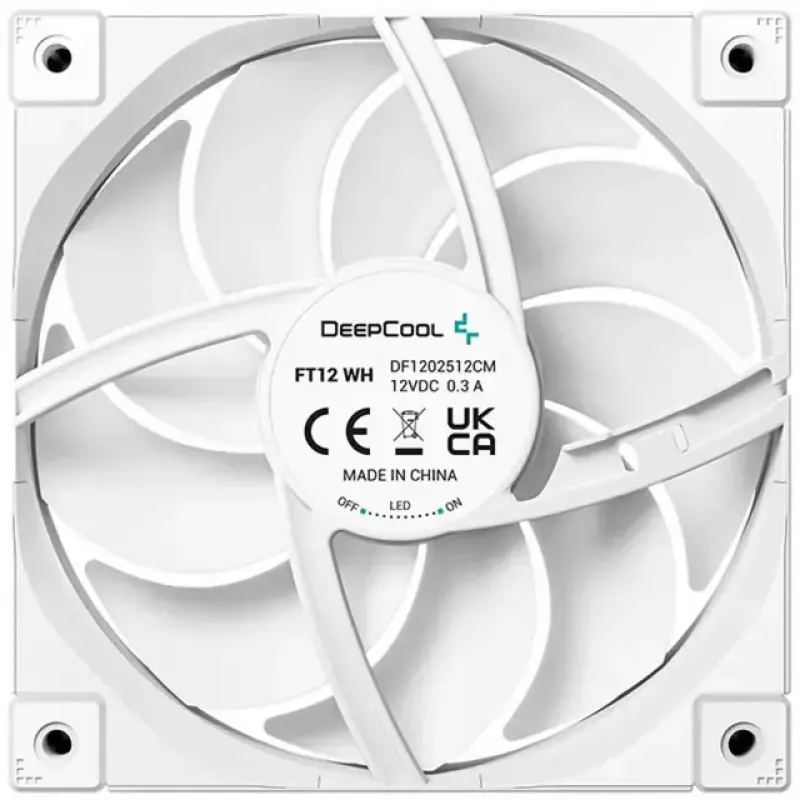 Korpuse ventilaator DeepCool FT12 WH 120 x 120 x 25 mm, valge, 120 mm