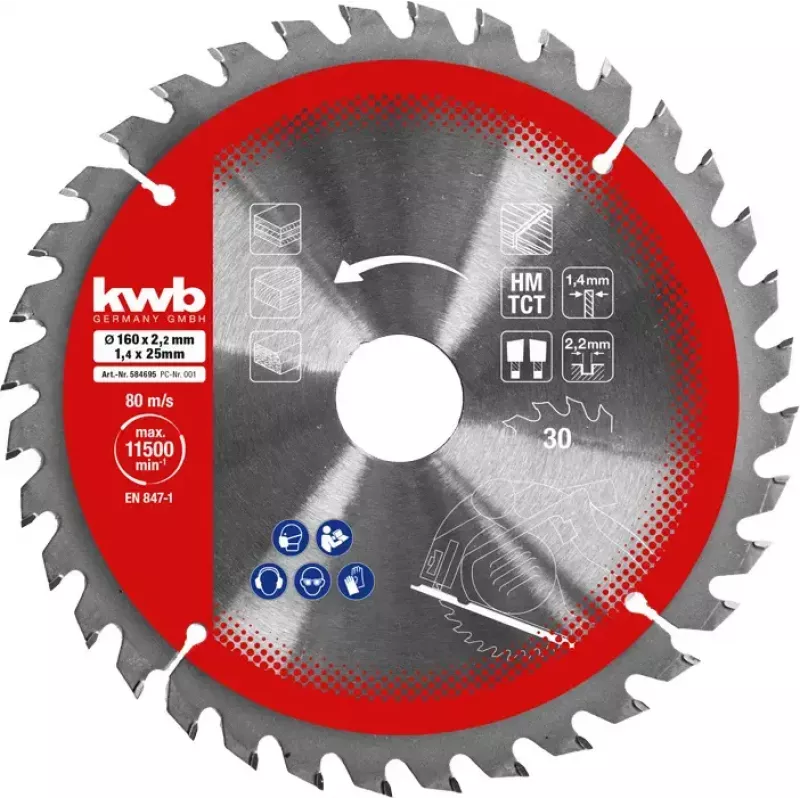 Ümmarguste saeketaste komplekt Einhell-KWB 584795, Ø165 mm, ava 20 mm, 3 tk puitlaastplaadile, lehtpuule, vineerile, plastile, okaspuule