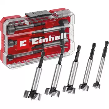 Forstneri puuritera komplekt Einhell-KWB 5 tk, punane/läbipaistev, 1/4-tolline vars, M-CASE (MPN 706003)