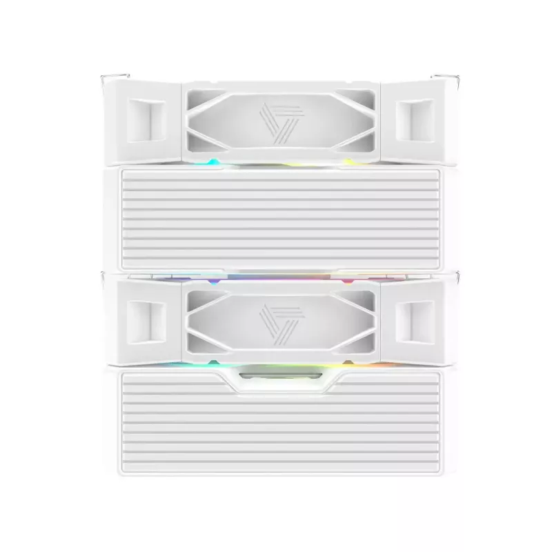 Õhk-CPU-jahuti Montech NX600 ARGB 120 mm ventilaator, Valge, 800–2000 RPM, Hüdrodünaamiline laager, toetab AM4/AM5/LGA115x/1200/1700