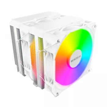 Õhk-CPU-jahuti Montech NX600 ARGB 120 mm ventilaator, Valge, 800–2000 RPM, Hüdrodünaamiline laager, toetab AM4/AM5/LGA115x/1200/1700
