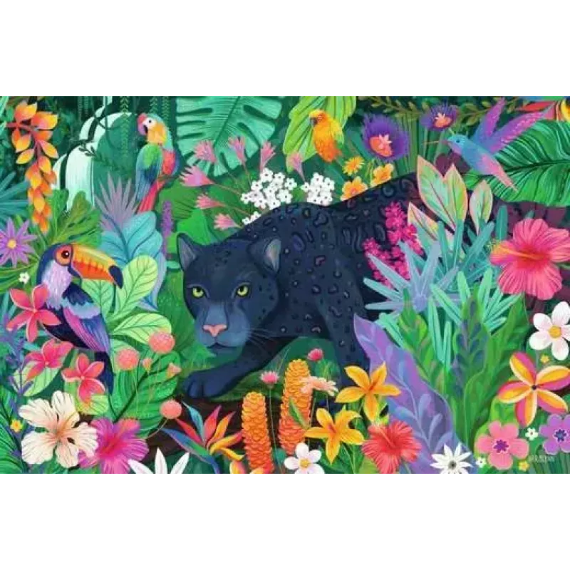 Pusle Ravensburger Panther in the Blooming Jungle — 3000 tk, suureformaadiline vabaajapusle