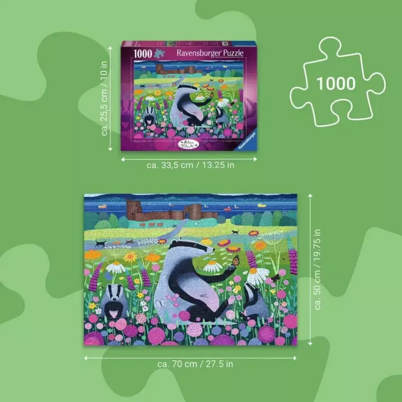 Pusle Ravensburger Meadow Friends 1000 tk, täiskasvanutele/teismelistele, klassikalised ühenduvad tükid