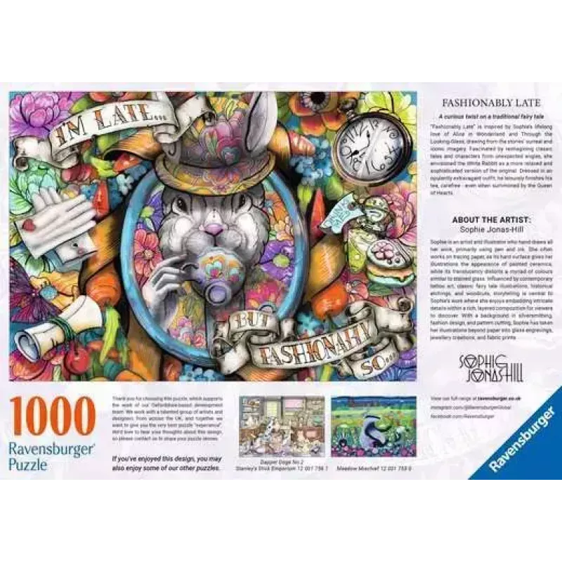 Pusle Ravensburger Fashionably Late — 1000 tk, Maastik, 700 × ? mm