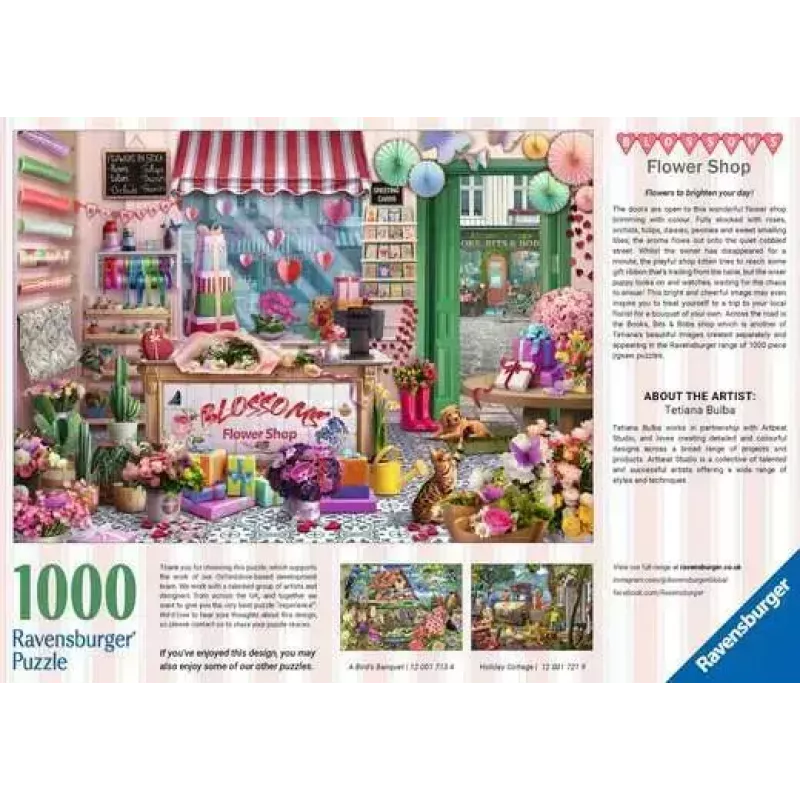 Pusle Ravensburger Blossoms Flower Shop 1000 tk, 700 mm laius