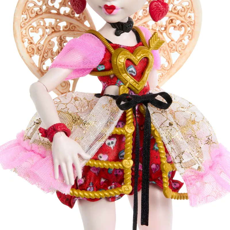 Nukk MATTEL Monster High Scary Sweet Birthday Cupid Asteria – kogumisväärne moenukk, liigestatud, temaatiline riietus