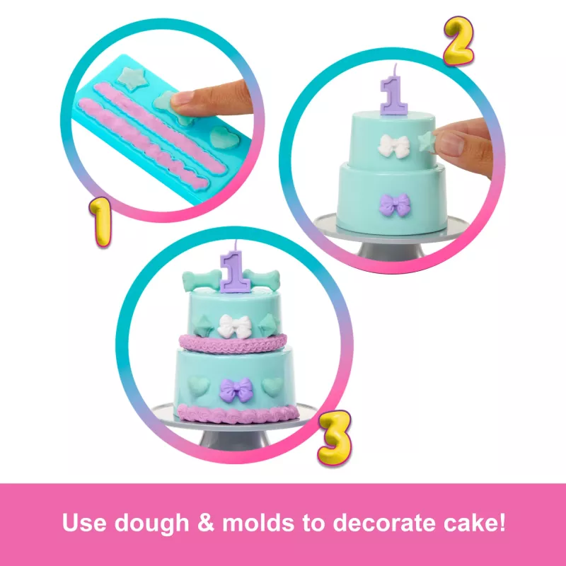 Barbie Party Unboxed Pet Birthday Series nukk & Accessories, Party Stars Set with 10 Surprises