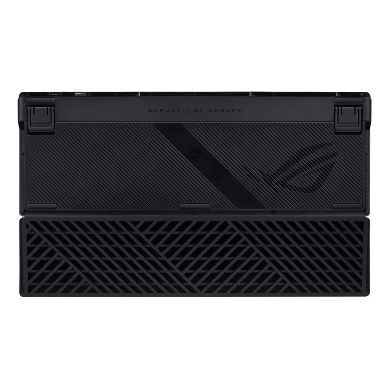 Mehaaniline mänguklaviatuur ASUS ROG Azoth 96 HE — 96% QWERTZ, USB + RF juhtmevaba + Bluetooth, magnet-mehaanilised lülitid, RGB, must