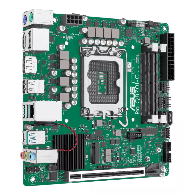 Mini ITX emaplaat ASUS PRO Q870I-C-CSM LGA 1851, Intel Q870, DDR5 SO‑DIMM, 2 pesa, kuni 128 GB