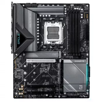 GIGABYTE X870E EAGLE X3D WIFI7 emaplaat – Toetab AMD Ryzen 9000 protsessoreid, 14+2+2 faasiga digitaalne VRM, kuni 9000Hz DDR5 (OC), 1xPCIe 5.0 + 3xPCIe 4.0, Wi-Fi 7, 5GbE LAN, USB 4