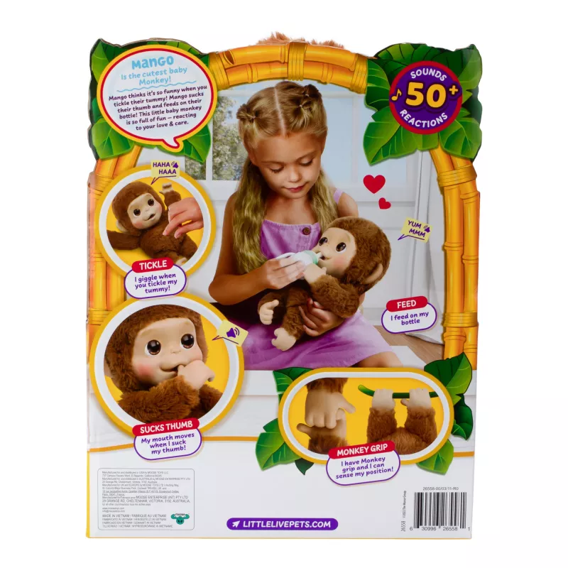Moose Toys My Baby Monkey Mango, poiss/tüdruk, 4 a, valgusefektid, heliefektid