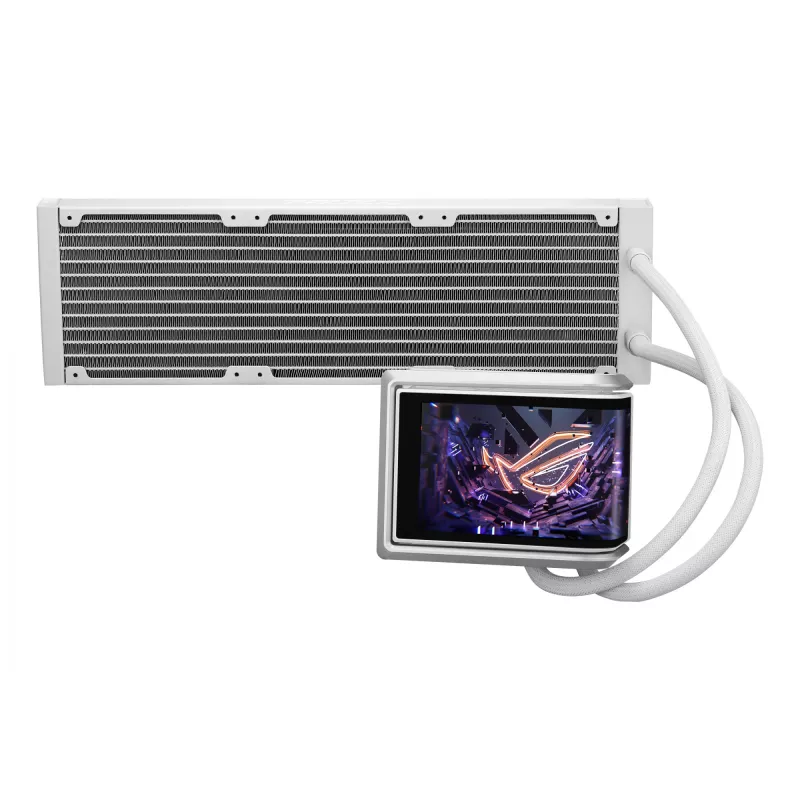 Universaalne vedelikjahuti ASUS ROG RYUO IV 360 ARGB WHT — 360 mm radiaator, 120 mm ventilaatorid, valge