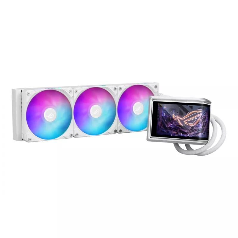 Universaalne vedelikjahuti ASUS ROG RYUO IV 360 ARGB WHT — 360 mm radiaator, 120 mm ventilaatorid, valge