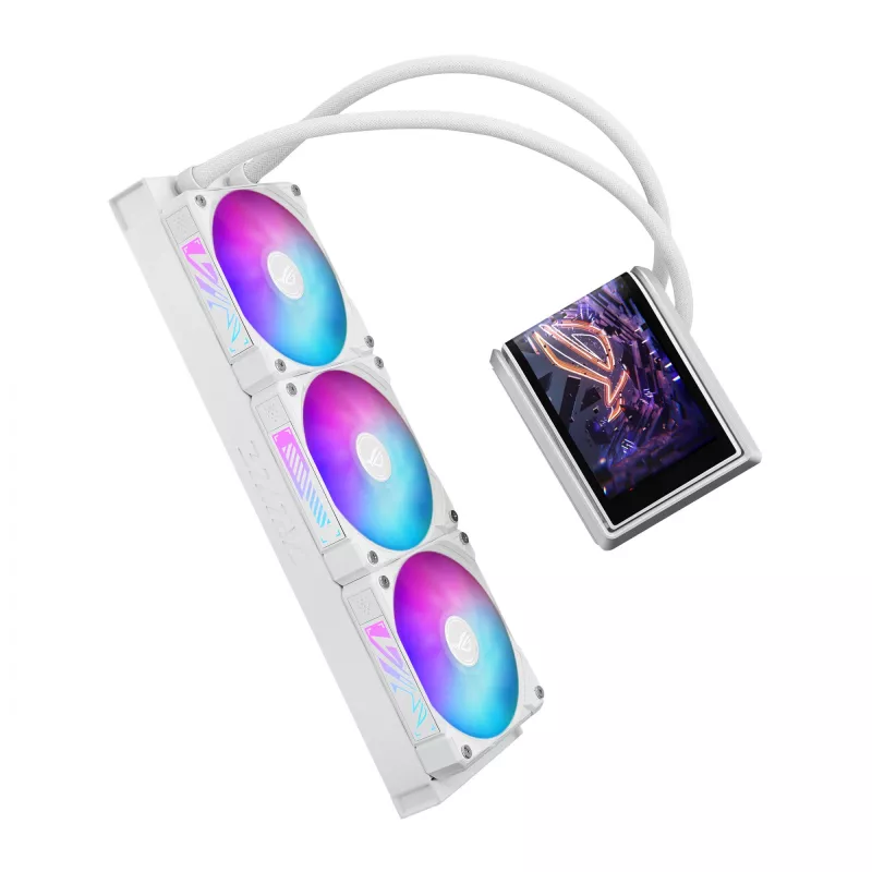 Universaalne vedelikjahuti ASUS ROG RYUO IV 360 ARGB WHT — 360 mm radiaator, 120 mm ventilaatorid, valge