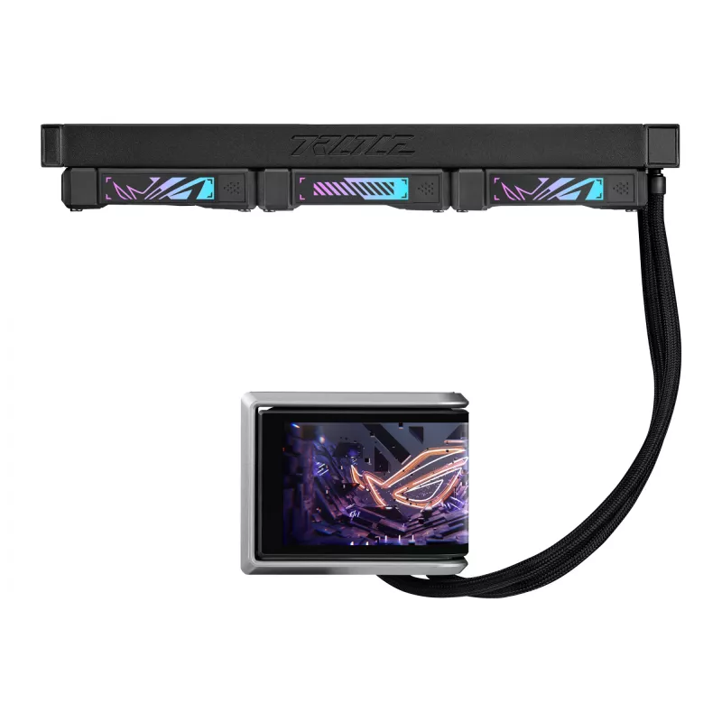 Vedelikjahutussüsteem ASUS ROG RYUO IV 360 ARGB — 360 mm radiaator, 120 mm ventilaatorid, Must