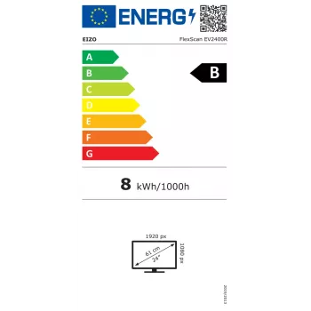 Arvutimonitor EIZO FlexScan EV2400R-BK 23,8 tolli (60,5 cm) Full HD 1920x1080 IPS LCD, 5 ms, USB-jaotur, kõlarid, VESA, kõrgus reguleeritav, must