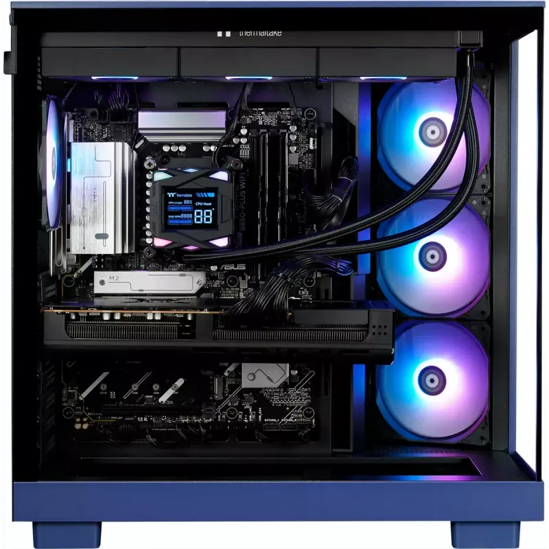 Lauaarvuti mänguritele THERMALTAKE FTW V380XL 9070XT lilla/läbipaistev operatsioonisüsteemiga Windows 11 Pro