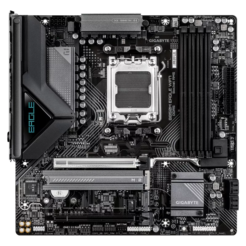 Emaplaat GIGABYTE B850M EAGLE WIFI7 — Micro ATX, Socket AM5, AMD B850, DDR5 kuni 8200MHz (O.C.), 4 DIMM, PCIe 5.0, Wi‑Fi 7, 2.5 GbE