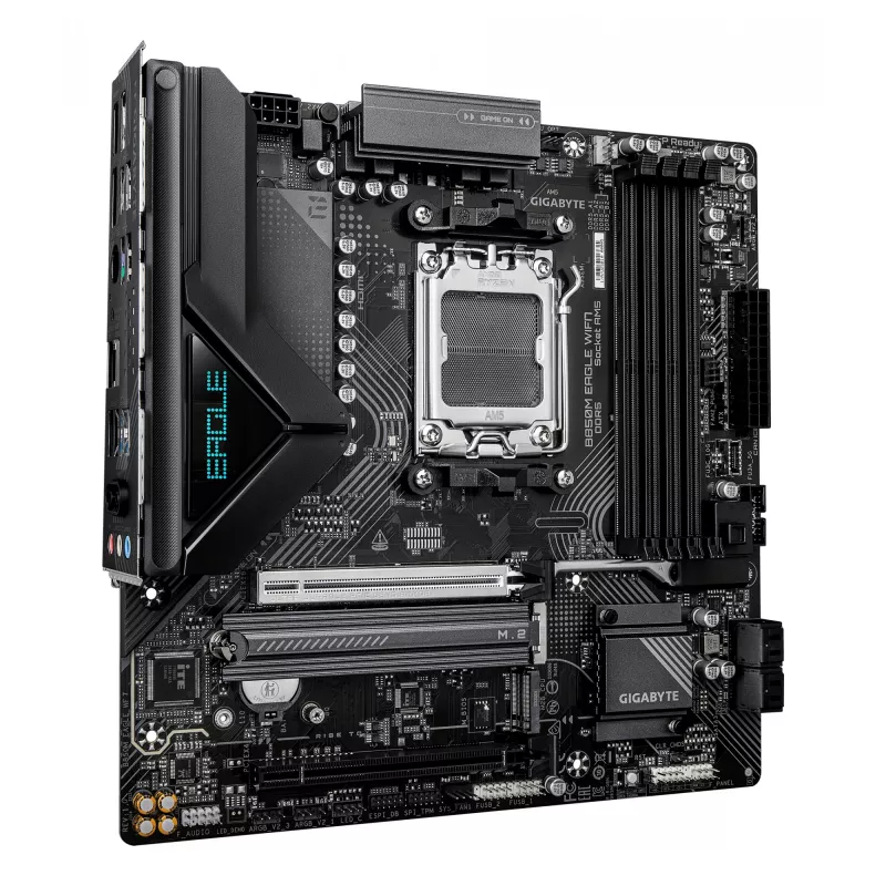 Emaplaat GIGABYTE B850M EAGLE WIFI7 — Micro ATX, Socket AM5, AMD B850, DDR5 kuni 8200MHz (O.C.), 4 DIMM, PCIe 5.0, Wi‑Fi 7, 2.5 GbE