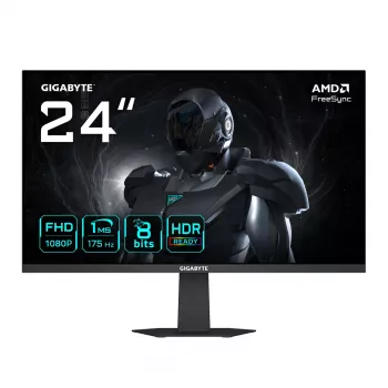 GIGABYTE GS24F14A 24” FHD-mängurimonitor – 1920 x 1080, 175 Hz, 1 ms, 400 cd/m², FreeSync, HDR-ühilduv, HDMI 2.0, DisplayPort 1.4