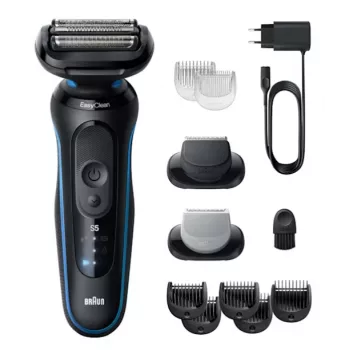 Fooliumpardel BRAUN Series 5 52-B1650S — 3-terane, liitiumioonaku, märg ja kuiv raseerimine, trimmer, sinine
