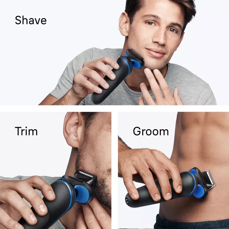 Fooliumpardel BRAUN Series 5 52-B1650S — 3-terane, liitiumioonaku, märg ja kuiv raseerimine, trimmer, sinine