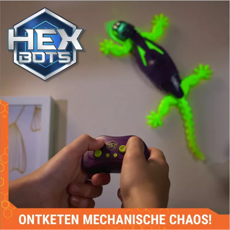 HEX BOTS pimedas helendav geko, laetav kaugjuhtimisega robot-lastemänguasi, ronib mööda seinu üles, vembumänguasjad ja mängud, RC-robot poistele ja tüdrukutele alates 4. eluaastast
