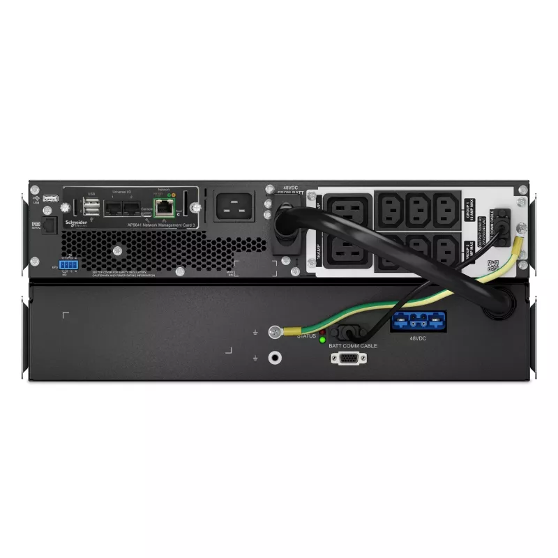 APC Smart-UPS On-Line, 2200VA, liitiumioon, rackmonteeritav 4U, 230V, 6x C13+2x C19 IEC pistikupesa, võrgukaart, pikendatud pikk tööaeg, siinikomplekt kaasas
