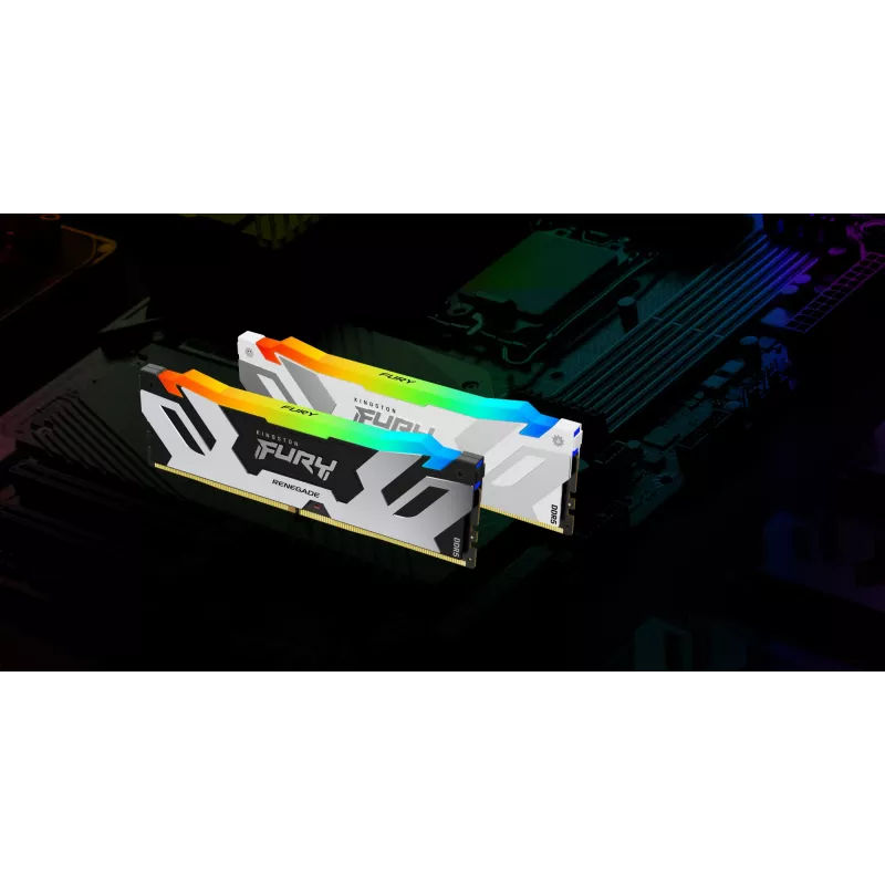 Lauaarvuti DDR5 32 GB 6400 MT/s CL32 288-kontaktine DIMM Kingston FURY Renegade RGB valge 1,4 V
