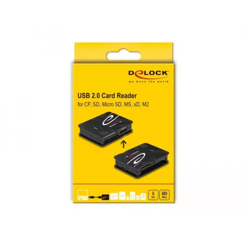 Kaardilugeja DeLOCK 91007 USB 2.0 must CF MMC MS MicroSD xD