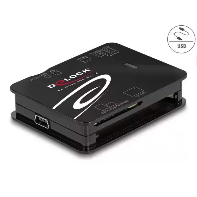 Kaardilugeja DeLOCK 91007 USB 2.0 must CF MMC MS MicroSD xD