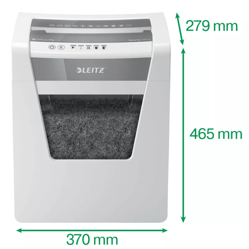 Leitz IQ Office paberipurustaja P4, ristlõikus, 22,3 cm, 4 x 40 mm, 23 L, 225 lehte, 55 dB