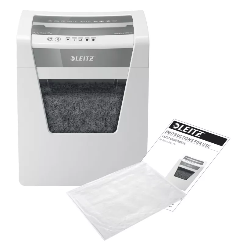 Leitz IQ Office paberipurustaja P4, ristlõikus, 22,3 cm, 4 x 40 mm, 23 L, 225 lehte, 55 dB