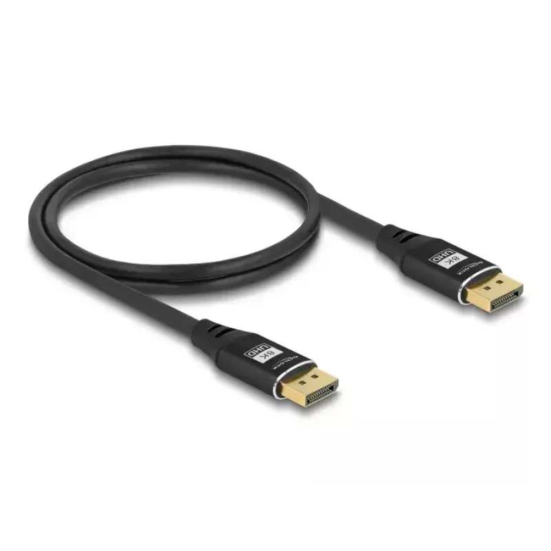 DeLOCK DisplayPort-kaabel 8K 60 Hz 5 m Must Metallist