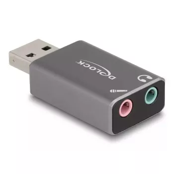 DeLOCK väline USB-helikaart USB-A isane kuni 2 x 3,5 mm stereopesa