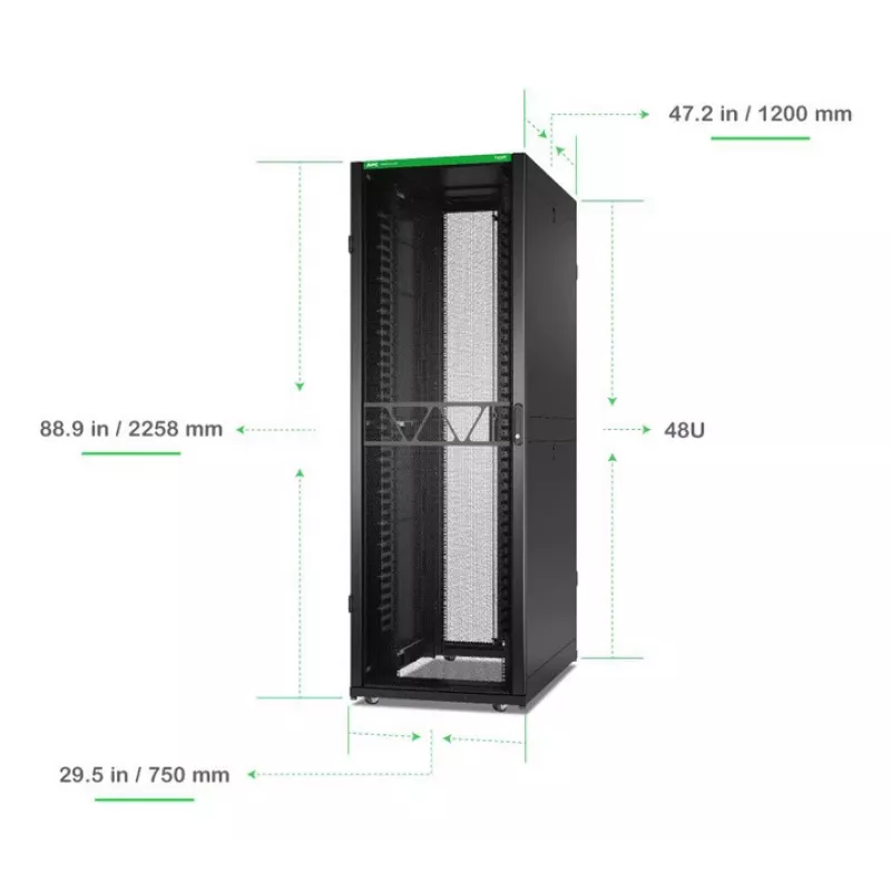 APC NetShelter SX, võrgukapi korpus, 48U, 2258H x 750W x 1200D mm, külgedega, must