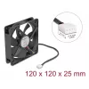DELOCK 67303 Arvutikorpuse ventilaator 120 mm, 24 V, kuullaager, must