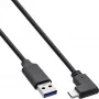 InLine USB 3.2 kaabel, USB-C isane nurga all USB-A isasele, must, 2m
