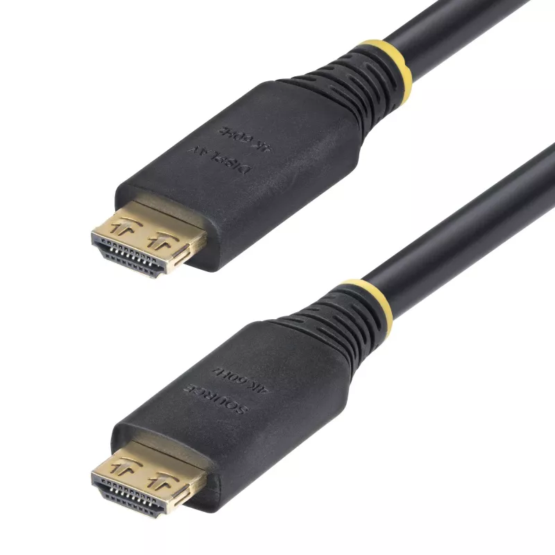 StarTech.com 10m (33ft) Active High Speed HDMI kaabel with Gripping Connectors, 4K 60Hz/1440p 144Hz, HDR10/HDCP 2.2/ARC, 18Gbps, UHD HDMI Cord for TV/Monitor/Display, TPE Jacket