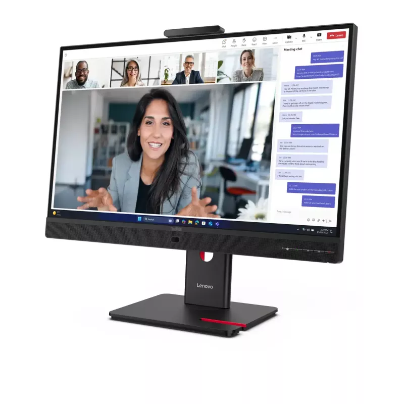 24-tolline Lenovo ThinkVision T24-4v IPS LCD monitor, 1920×1080 Full HD, 6 ms, 250 cd/m², sisseehitatud kõlarid, USB-jaotur, VESA, kõrguse reguleerimine, must