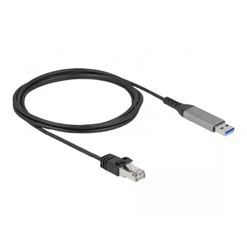 Võrgukaabel DELOCK 60756, USB A -> RJ-45, 2 m, 10/100/1000Base-T(X), antratsiit/must